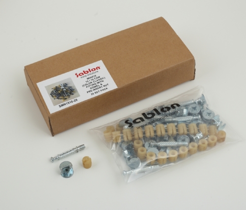 Sablon Minifix 15/16 Cam (Color Classic) Fitting with Dowel & Pre-insert Nut 25 Set Pack